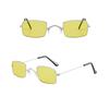 Square Womens Sunglasses Alloy Metal Small Frame Clear Single Bridge Men's Sun Glasses Vintage Chic Female Shades Red Yellow