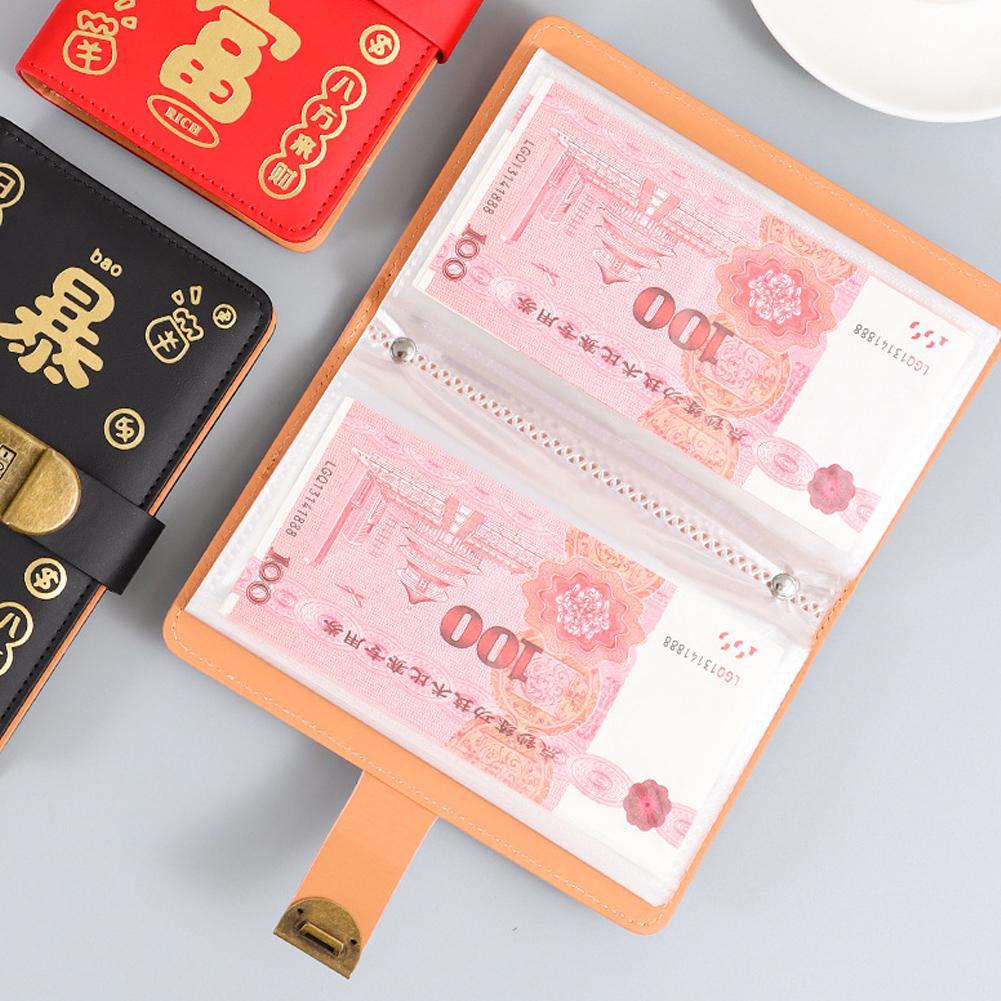Large Capacity Password Savings Book Good Luck Storage Management Book And Red Financial Bag Po M7N2