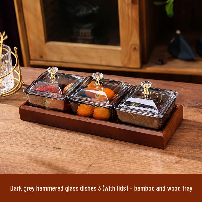 Divided Glass Snack & Fruit Serving Set 1 Set