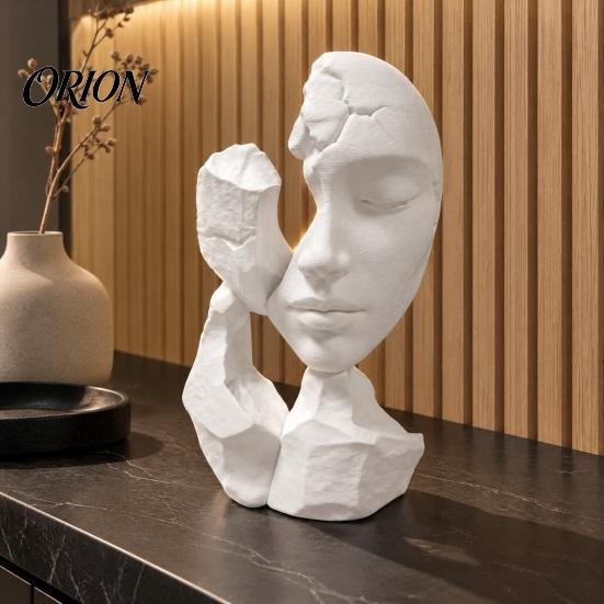 Broken Face Figure 3D Printed Abstract Statue, PETG Decorative Entryway Display Sculpture for Home Office Desktop Showcase Contemporary Table Ornament