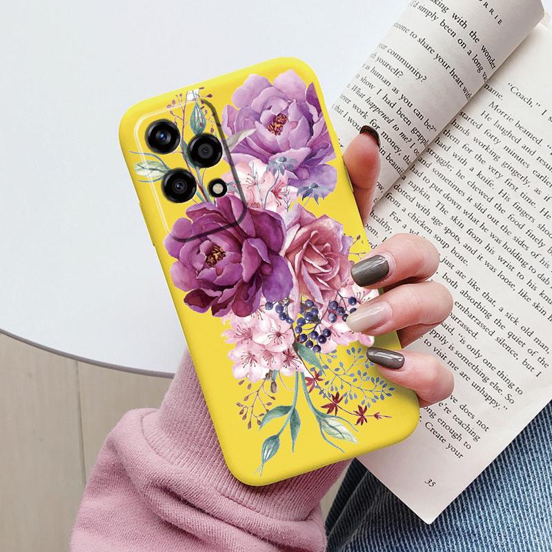 Beautiful Flowers For Honor 200 Lite Case Cute Heart Leopard Print Cover Soft Silicone Matte Protective Women Gilrs Back Fundas