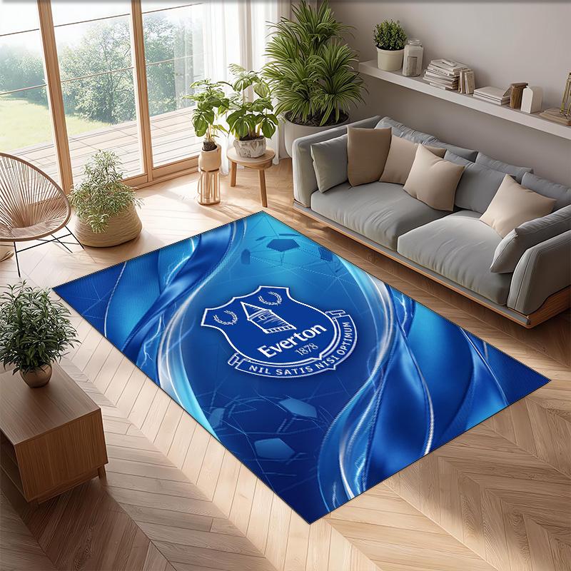 Tappeto in Velluto di Cristallo con Stampa Calcio Everton, Comodo Assorbente d'Acqua Antiscivolo Tappeto per Pavimenti Interni
