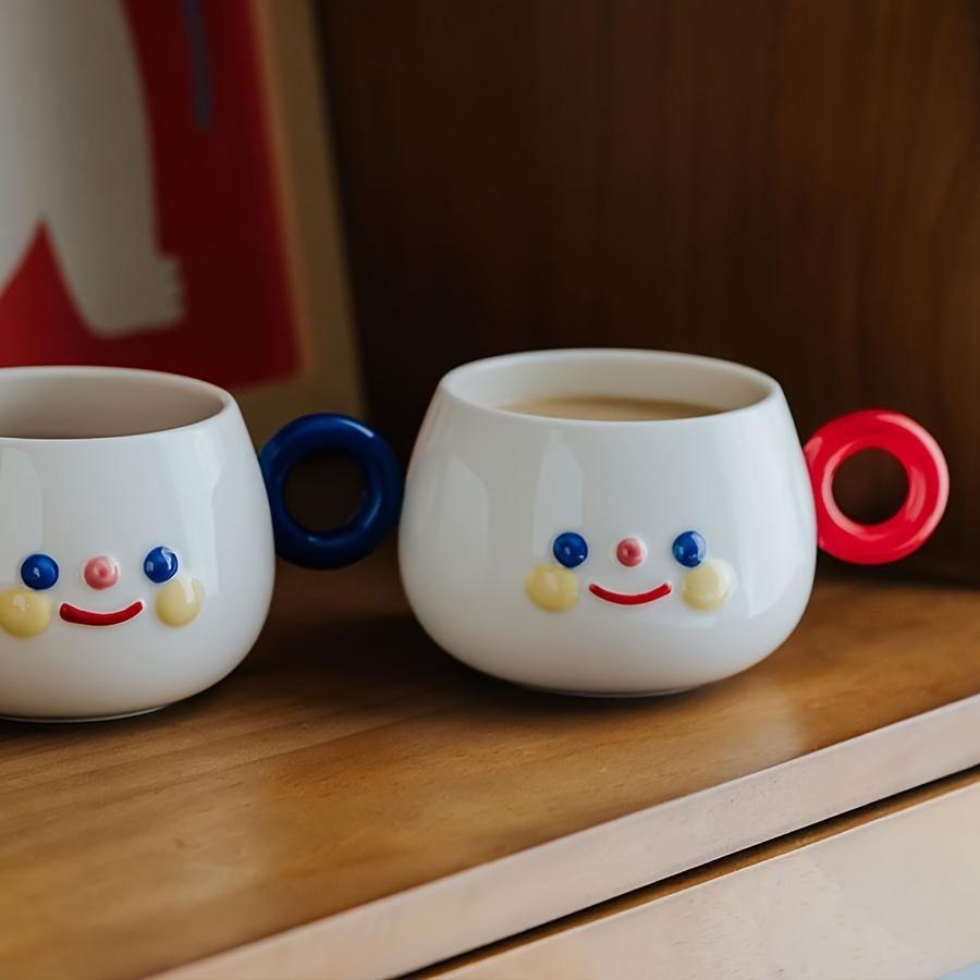 Ceramic Coffee Mug with Chubby Face Design, Microwave Safe,Machine Washable, Novelty Round Cup for Office, Afternoon Tea, Breakfast, Milk