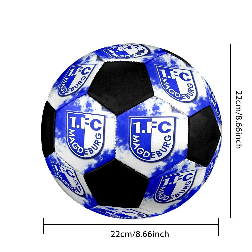 FC Magdeburg Indoor Soccer Ball Colorful Machine Stitched PVC Size 5 Team Training Competition Ready Durable High-Bounce Cool Sports Gift