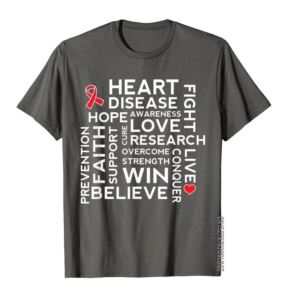 Heart Disease Awareness TShirt Support Walk Tee Beach Tops Shirts For Men Cotton T Shirts Vintage Fashion