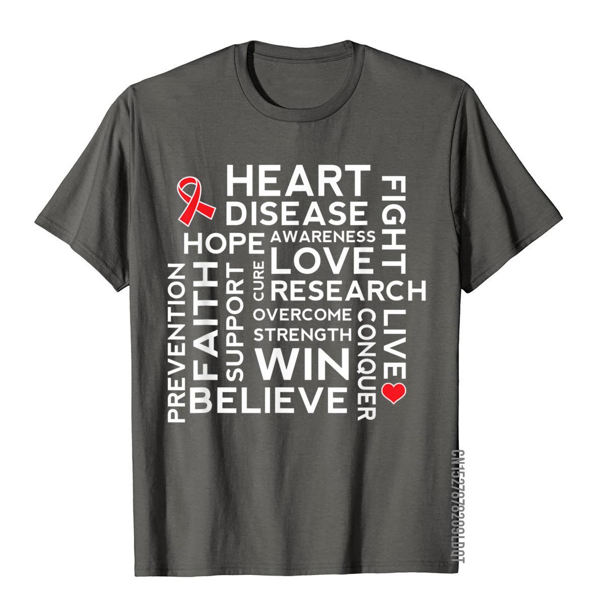 Heart Disease Awareness TShirt Support Walk Tee Beach Tops Shirts For Men Cotton T Shirts Vintage Fashion S