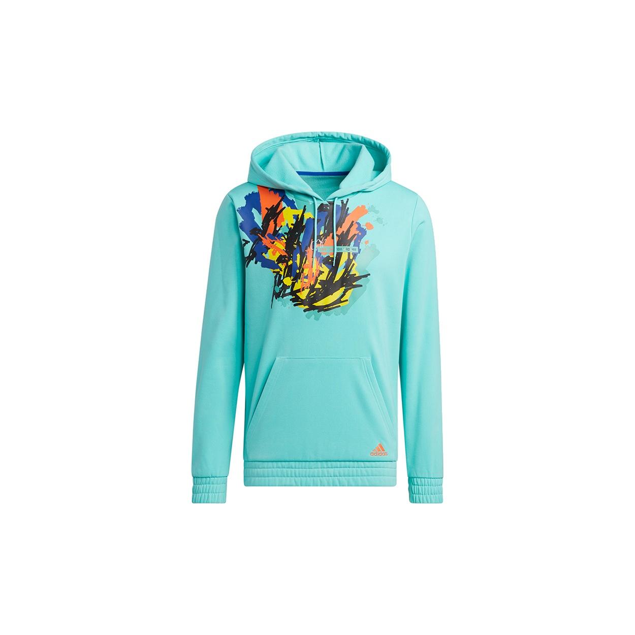 adidas Hdn Lnch Bb H hooded Loose Printing Basketball Casual Sports Pullover Green Men s H13714 XL