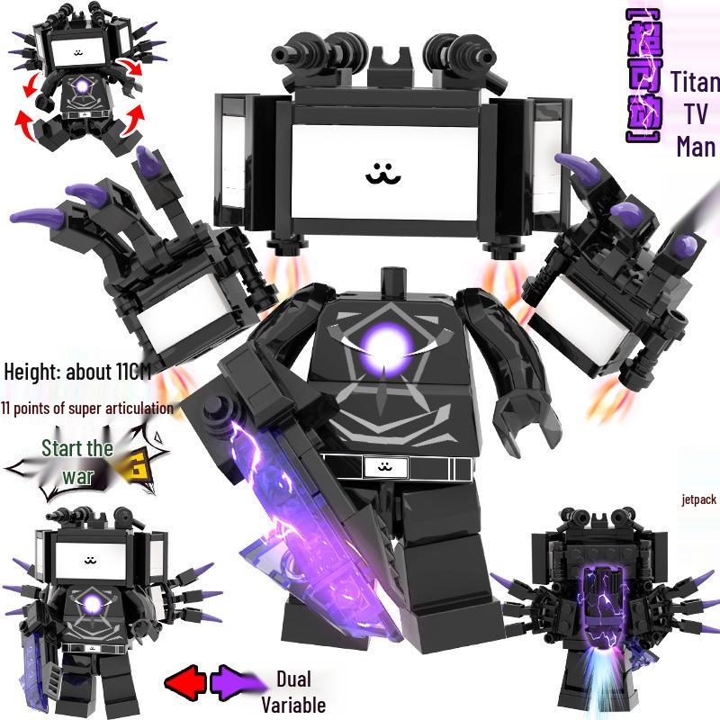 2024 Articulated Monitor Man for LEGO-Compatible Skibidi Toilet Figure Building Sets