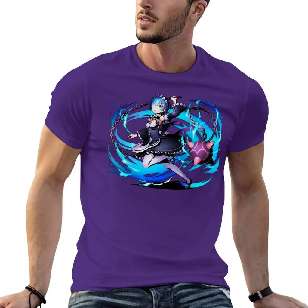 Funnys Customs Design Your Own Unisexs Graphic T-Shirts Anime Rezero | Rem | Anime Girl T-Shirt Unisex Clothing Harajuku Oversized