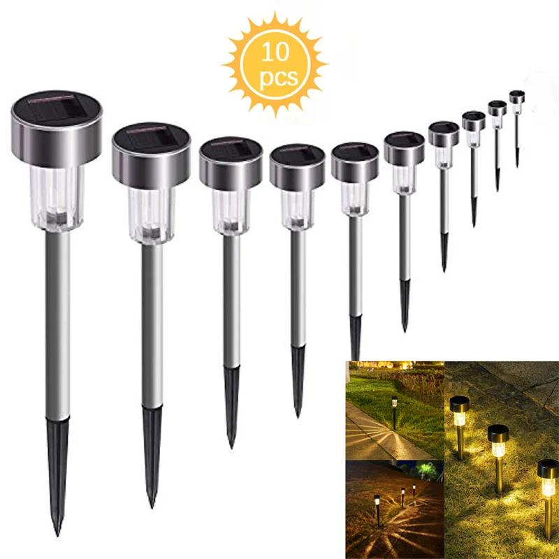 

Уличный Садовый Солнечный Газонный Светильник 10 шт. Нержавеющая Сталь Солнечные Грунтовые Светильники Двор Коридор Дом Улица Ландшафтное Освещение Solar Power
