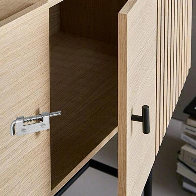 1/10Pcs Spring Loaded Latch Pin Left Right Stainless Steel Flat Pin Spring Latch for Door Electrical Cabinet Movable Door Bolt