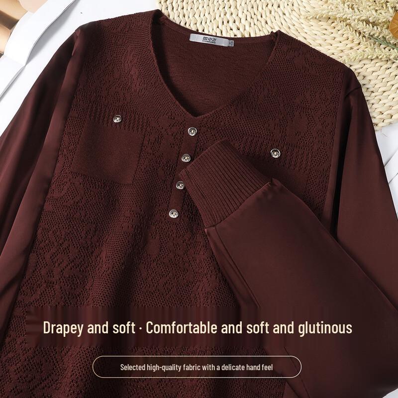 

Snowflying Women s Lace Trim V-Neck Knit Top M