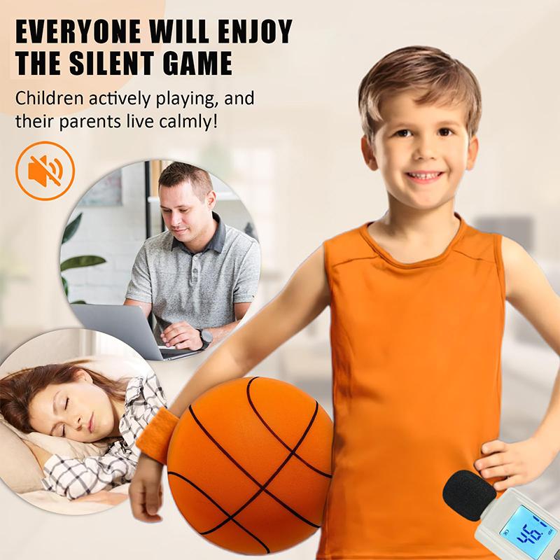 7/8.3/9.4In Bouncing Mute Ball Indoor Silent Basketball Foam Basketball Silent Soft Ball Air Bounce Basket Ball Kids Toy