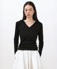 Mualeumuseu May V-Neck Hoodie T-Shirt [Black]