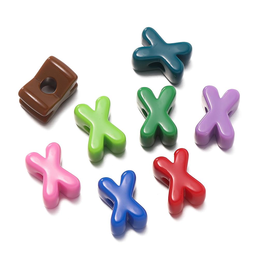 5Pcs A-Z Acrylic Big Hole Letter Beads Mix Colour Loose Spacer Beads for Making Key Chain Bracelet DIY Craft Jewelry Accessories