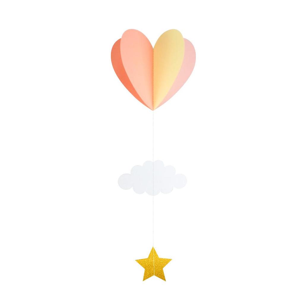 3D Heart & Hot Air Balloon Ornaments for Kindergarten Birthday Party Decor