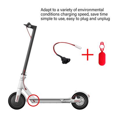 Electric Scooter Charging Port Wire with Waterproof Cover Silicone Sleeve Charging Port Electric Scooter Accessories