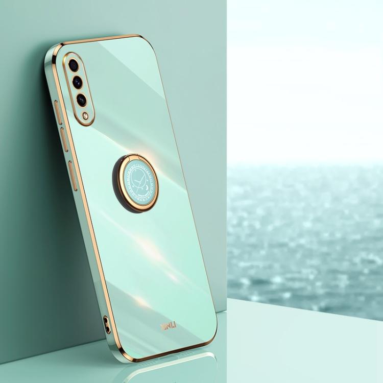 

For Samsung Galaxy A50 XINLI Straight Edge 6D Electroplate TPU Phone Case with Ring Holder For Samsung Galaxy A50 зелений