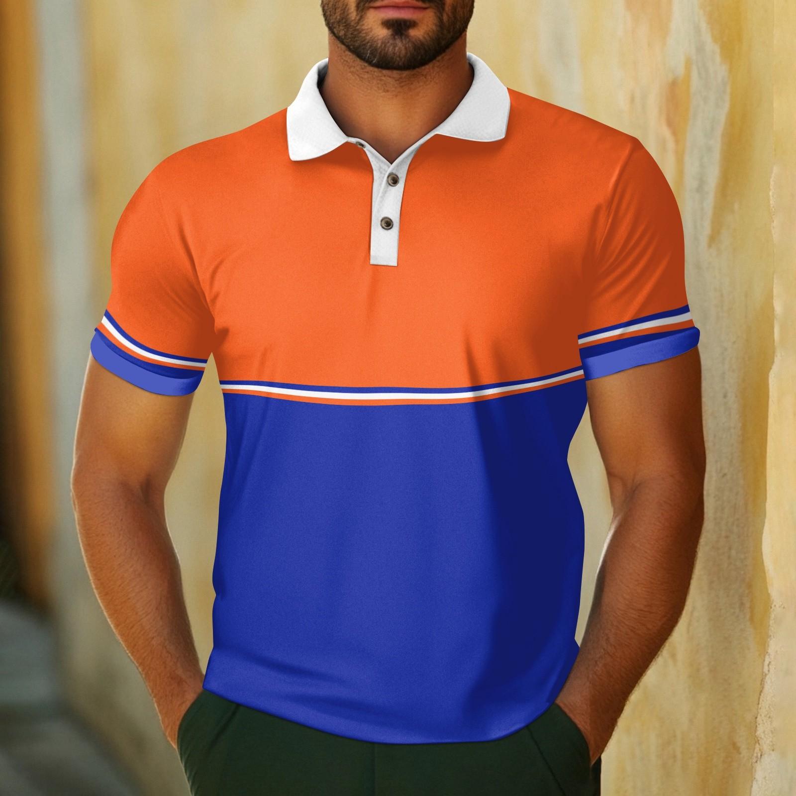 

Men s Casual Breathable Short Sleeve Striped Plaid Printed Shirt XL