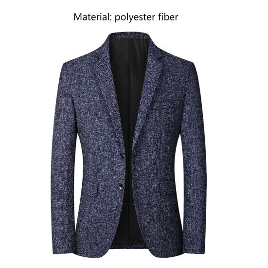 Blazer para Hombre Color Sólido Cruzado Otoño Invierno Dos Botones Bolsillos Abrigo de Traje para Boda