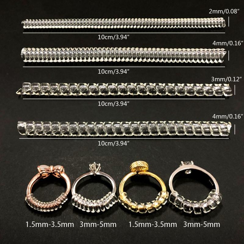 16Pcs Ring Guard Ring Sizer for Loose Rings Ring Size Adjusters for Wedding Rings 4 Style Ring Spacers Spiral Tightener