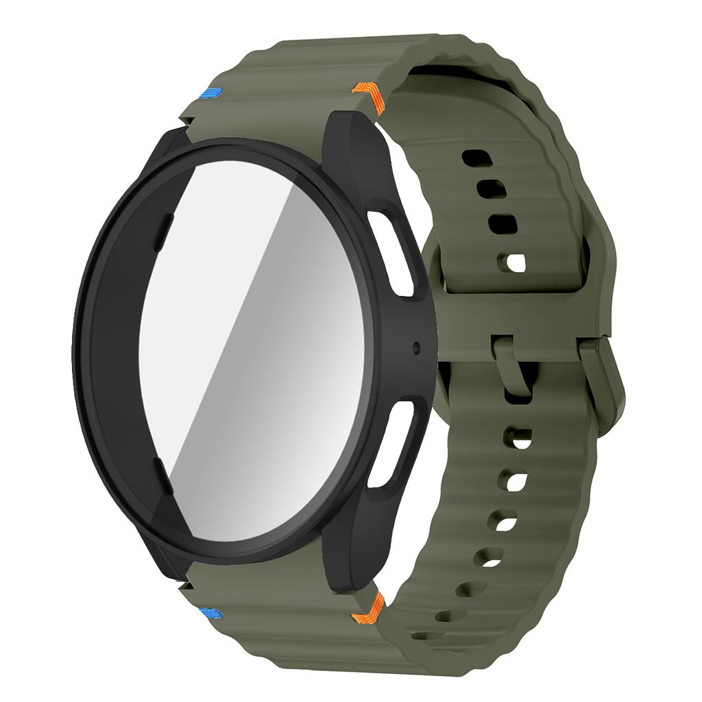 Silicone Strap for Samsung Watch 7 6 5 4 40mm 44mm 5Pro 45mm Band With Case Screen Protector Bumper cover for Wrist Accessories