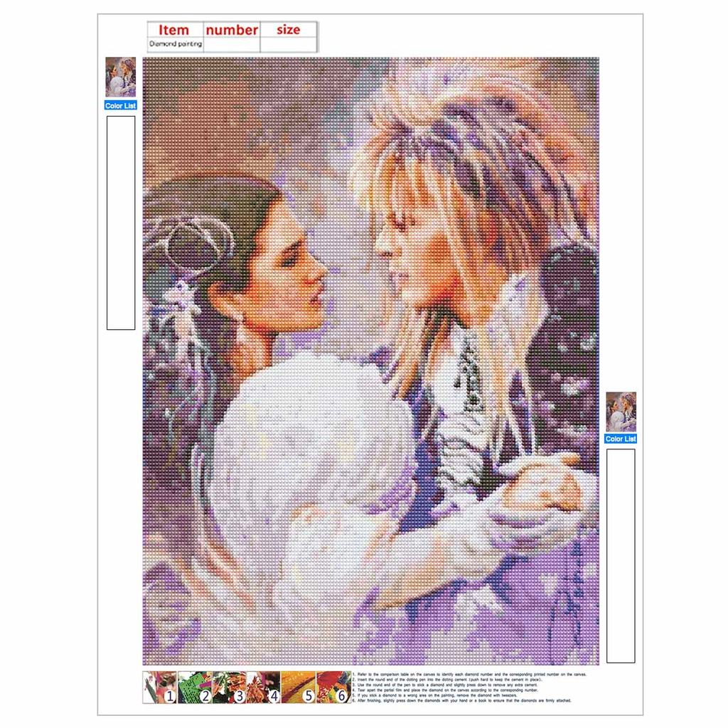 Creative Diamond Painting Kit for Adults DIY Couple Rhinestone Picture Canvas for Leisure Craft Wall Art and Gift Making Fun Set