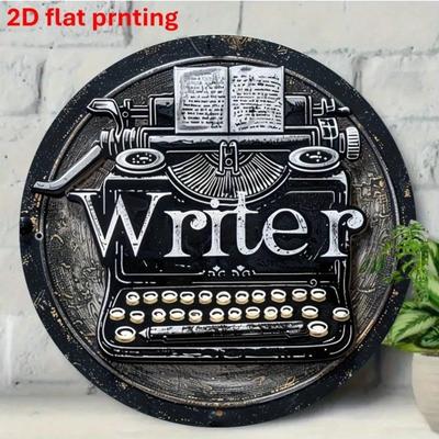 Vintage Typewriter Metal Tin Sign Wall Art Home Office Decor Gift