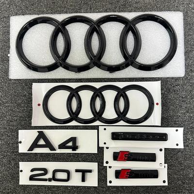 The New ABS Letter 3D Sticker Quattro Sline 2.0T Is Suitable for the Modification of Lpdv0 A4 2008-2017 Glossy Black Suitcase.