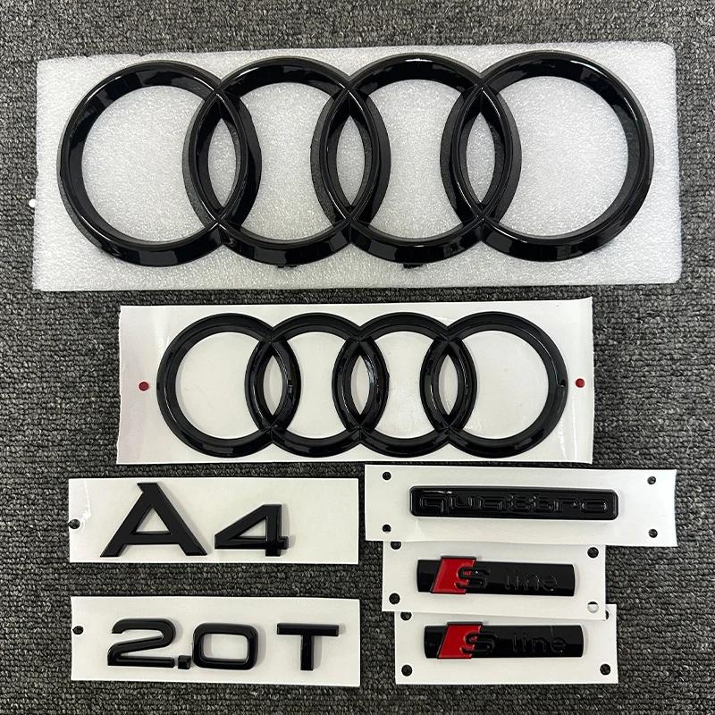 The New ABS Letter 3D Sticker Quattro Sline 2.0T Is Suitable for the Modification of Lpdv0 A4 2008-2017 Glossy Black Suitcase.