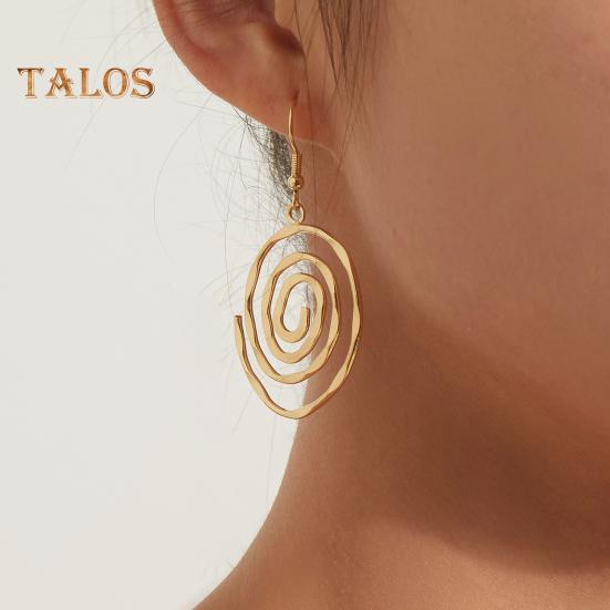 1 Pair Women Hook Earrings Hollow Vortex Shape Smooth Polished Ear Decoration Jewelry Vacation Earrings Party Hanging Earrings Commute Dangle Earrings