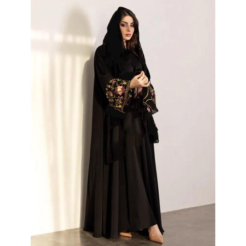 F450 Foreign Trade Cross-border E-COMMERCE Independent Station Arabic Embroidery Embroidered Robe Fashion Outer Wear Abaya Robe