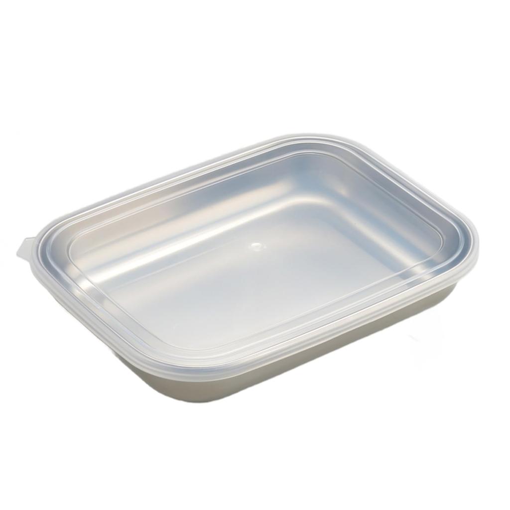 Oaks Leye Stainless Steel Shallow Tray, Small, with Lid, Made in Japan, Dishwasher Safe, for Food Preparation and Storage, LES3237