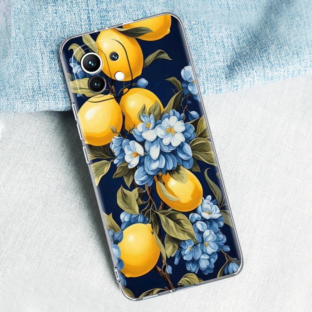 Case For Xiaomi Mi 15 14 13 12 11 Lite 15T 13T 12T Pro Poco X7 X6 X5 Pro 5G X3 NFC F7 F6 F5 Cover Summer Fruits Lemon Print