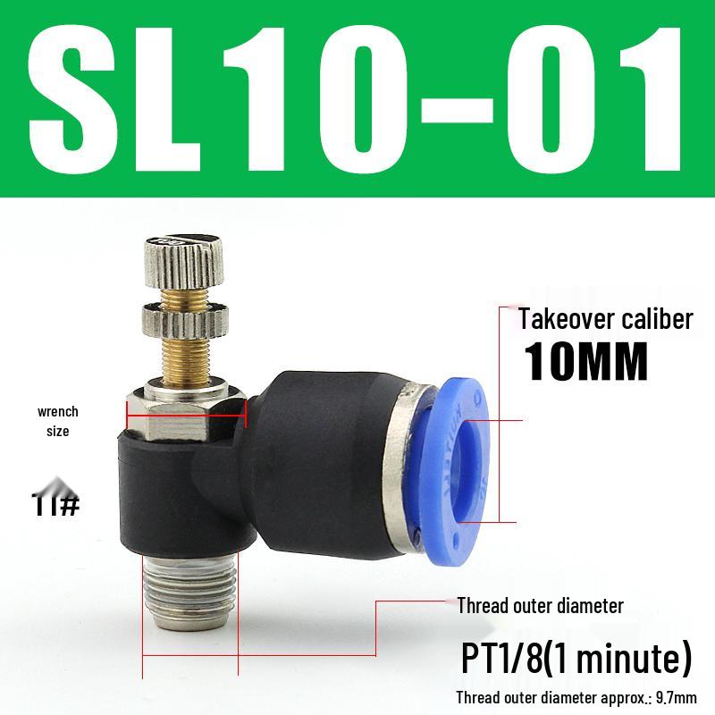 Air Tube Speed Control Connector JSC8-02 Throttle Valve SL6-M5/4/10-01-02