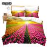 Romantic European Town Bedding Set Cityscape Duvet Cover Set Night Scenery Tower Comforter Cover Ship Bed Cover Twin King Size