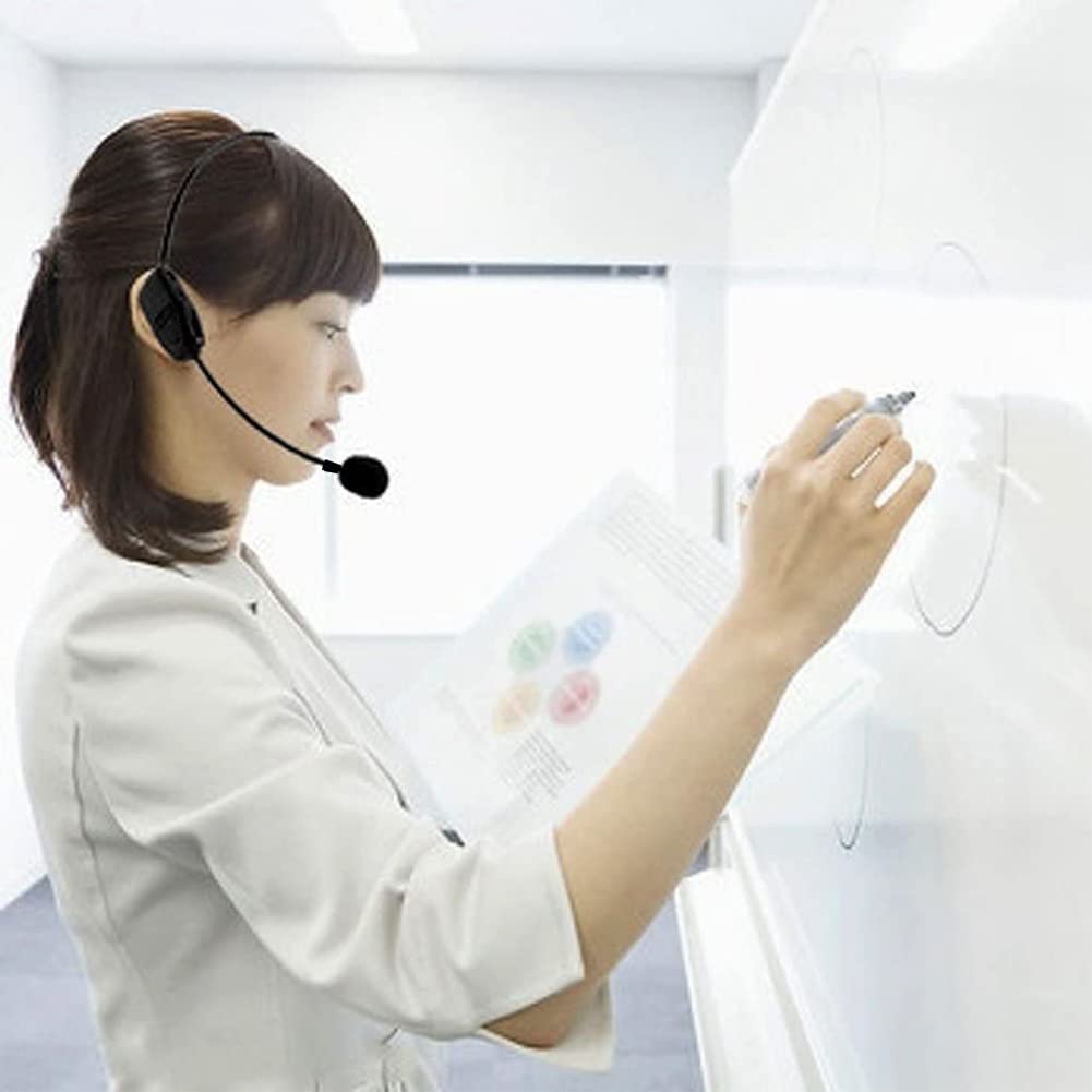 Tmei 2.4G Wireless Headset with Microphone, Stage, Portable Speaker, Lightweight, 3.5mm Stereo Mini Plug, Black (Black)