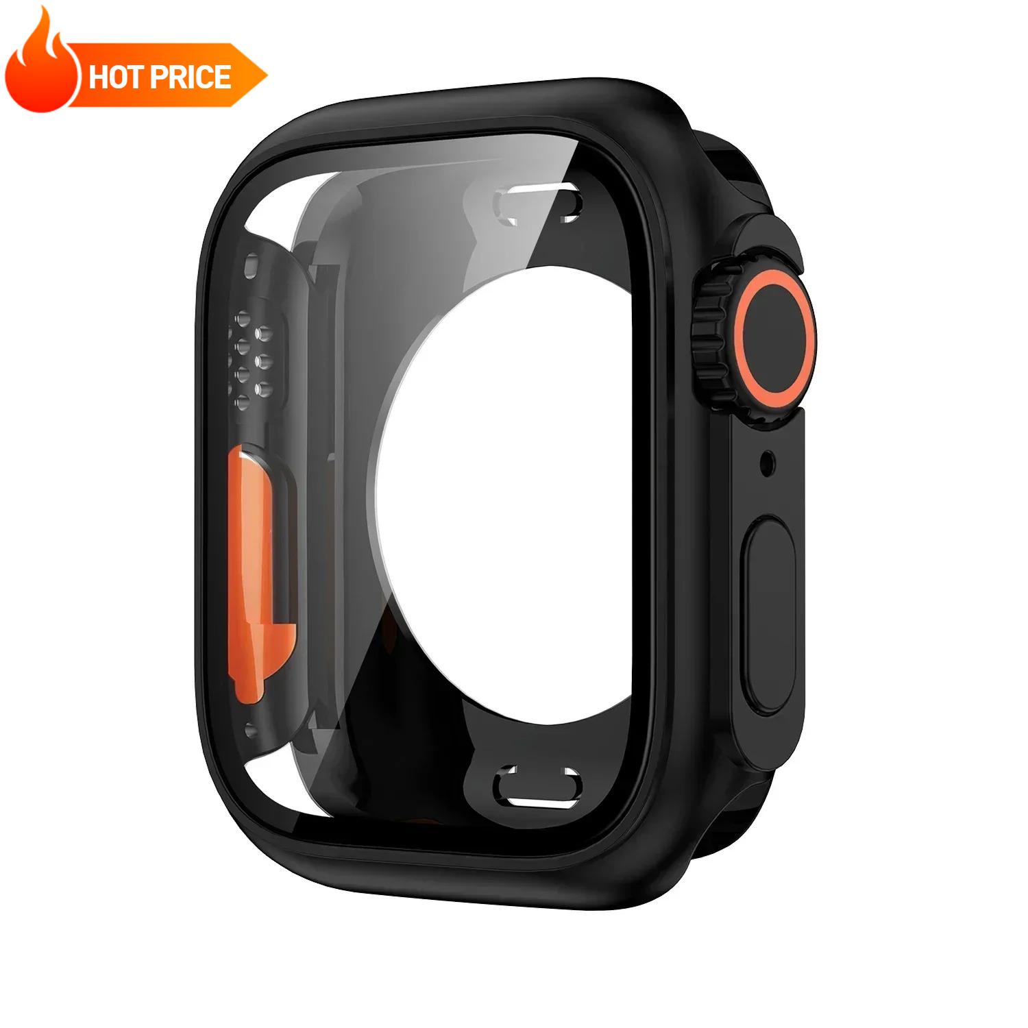 

Новий захисний екран для Apple Watch 46мм 45мм 44мм 40 41 42мм Жорсткий ПК Передній Задній Бампер Чохол iwatch 11 10 9 8 7 SE 6 5 41mm Series 9 8 7 чорний