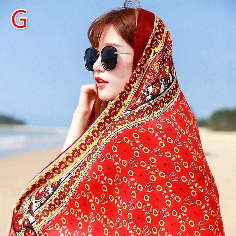 Summer Cotton and Linen Ethnic Wind Travel Scarf Holiday Sunscreen Scarf Big Shawl Female Beach Towel