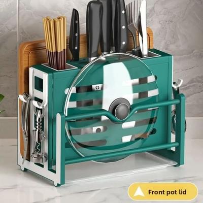 Thickened Board Integrated Cutlery Holder Drainer Function with Drip Tray Cutting Board Storage Stand Breathable Detachable