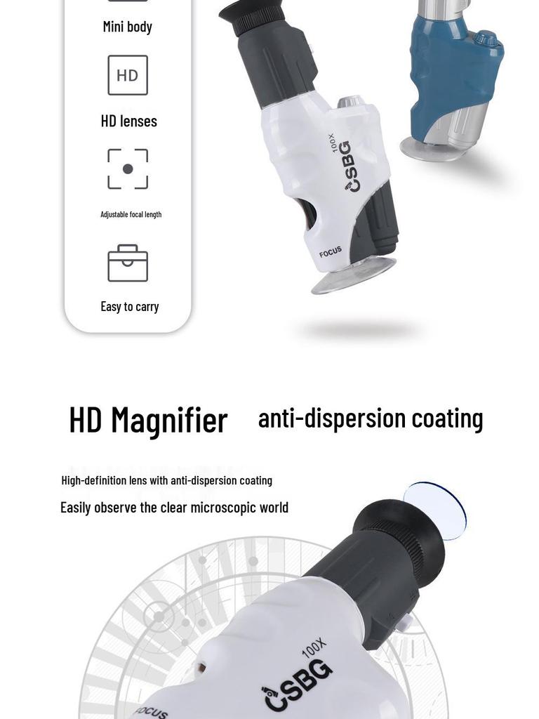 High-Definition Children's Microscope Set for Early Science Education and Specimen Exploration