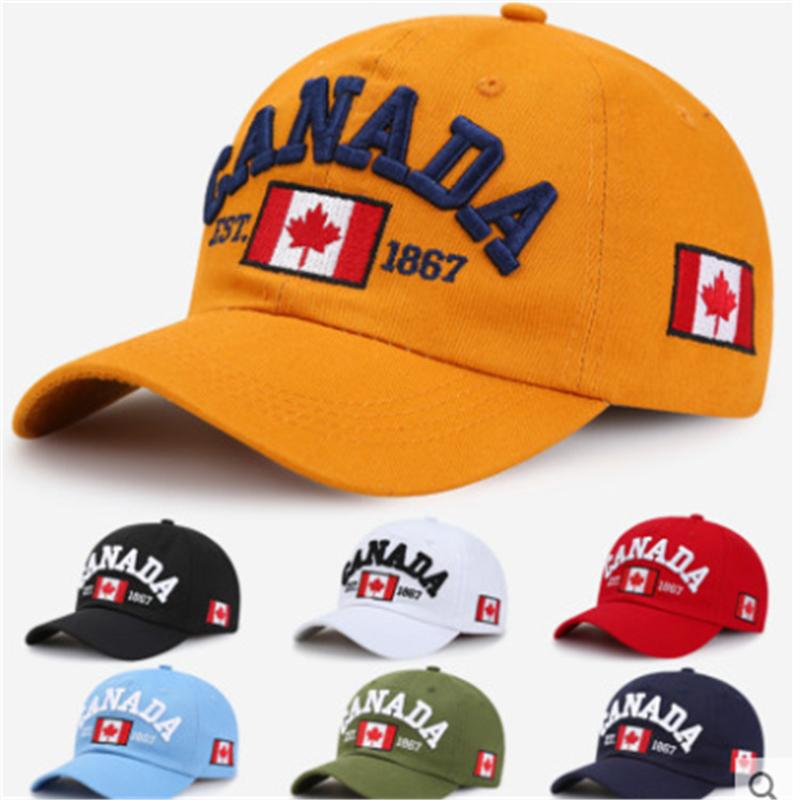 Cappellino da Baseball in Cotone alla Moda Canada Bandiera del Canada Cappello Snapback Regolabile Cappellini da Baseball da Uomo Gorras