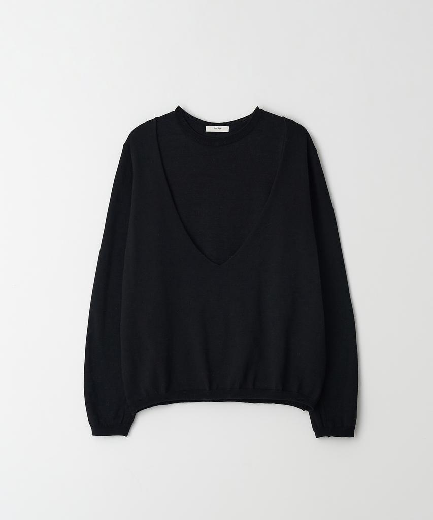 THERYE Layered Loose Knit(Black)