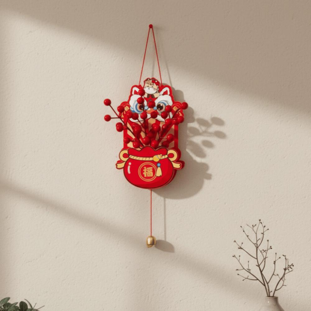 Traditional New Year Pendant Cartoon Handmade Spring Festival Decoration Exquisite Festive Atmosphere Red Fruit String Pendant