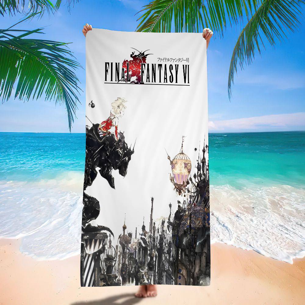 F-Final F-Fantasy Anime Bath Towel Microfiber Soft Water Absorbing Breathable For Girl Kids Decorative Cartoon Beach Towel