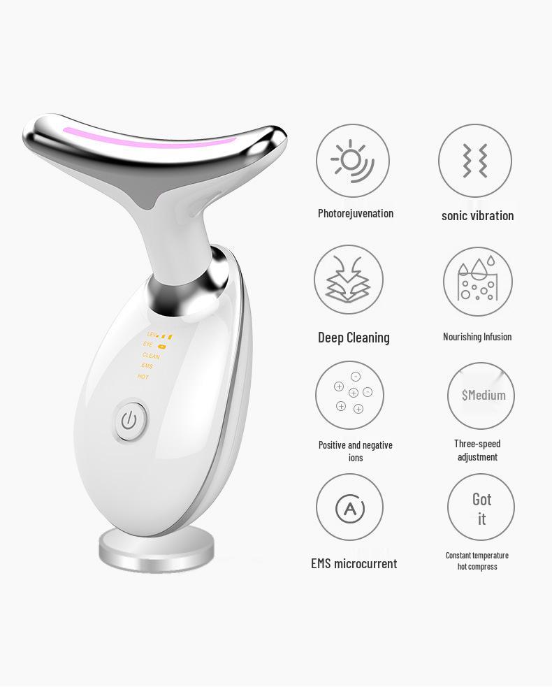 Cross-Border 7-Color Neck Wrinkle Massager & Vibration Beauty Device