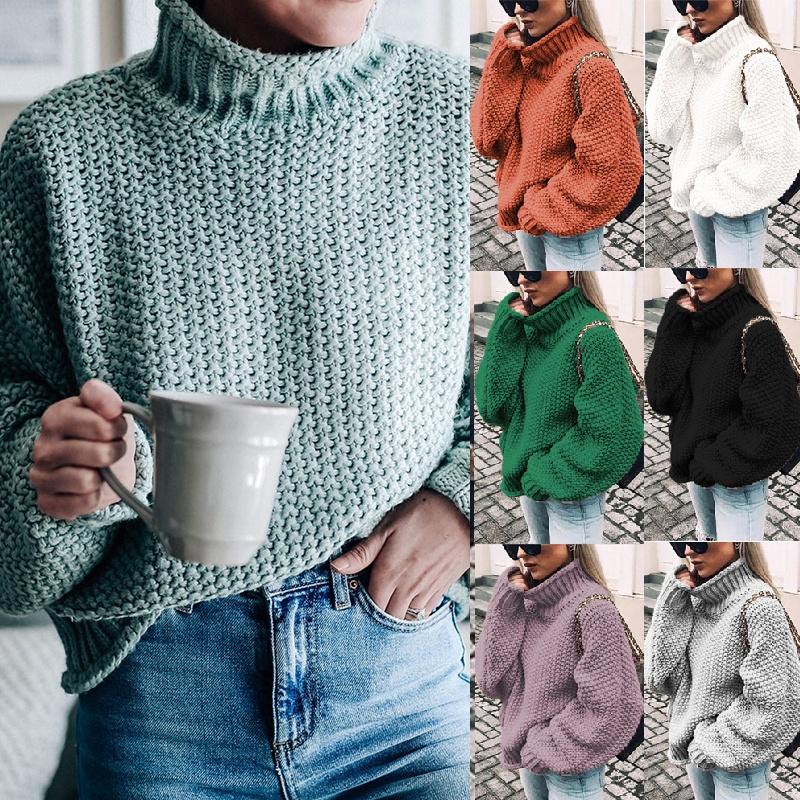 Stylish Winter Women's High Neck Pullover Long Sleeve Sweater For Ultimate Warmth