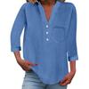 Women's Relaxed Fit Linen Shirt With 3/4 Sleeves