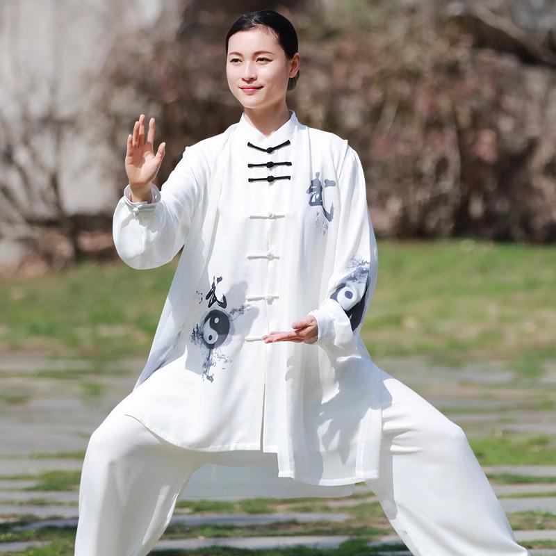 Women's Gradient Tai Chi Clothing 2025: High-End Competition and Practice Outfit for Spring/Autumn (Medium-Long Style)