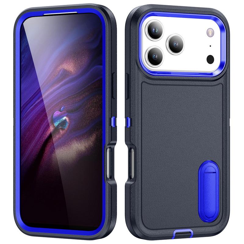 For iPhone 17 Pro Max Case Rugged Bumper Hybrid 3in1 Candy Color Shockproof Phone Stand Cover For iPhone 16 15 14 13 Pro Max 17e 16e
